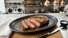 フライパンひとつでOK：外は香ばしく中はジューシーな基本のステーキ