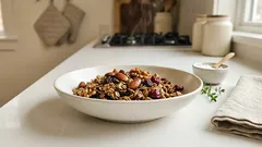 保存袋で混ぜて焼くだけ：ノンオイル・グルテンフリーのコーヒーグラノーラ