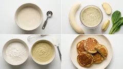 砂糖なしでも満足！バナナとりんごの甘みで作る米粉ベジフルホットケーキ