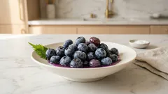冷凍ブルーベリーをおいしく使う基本：半解凍で水っぽさを抑えて、ヨーグルトやスムージーに