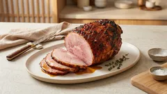 しっとり香ばしいホリデーハムの温め直し:アルミホイル包み+仕上げグレーズでごちそうに