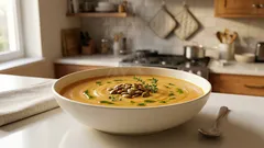 水分少なめで味が凝縮：バターナッツかぼちゃの豆乳ポタージュ（鍋で蒸し煮→撹拌）