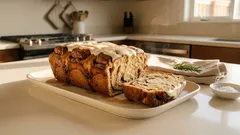 市販のシナモンロールがカフェ風に：パウンド型で焼くローフアレンジ