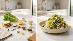 卵もチーズもなしで満足感：白味噌×ヴィーガンマヨのシーザー風サラダ