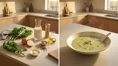 ミキサーで手軽に濃厚：ケールと豆乳の「食べるスープ」レシピ（沸騰させないのがコツ）