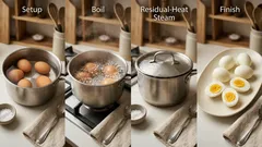 沸騰したら火を止めるだけ:殻がつるんとむけるゆで卵の作り方