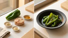 レンジ2分で完成：OMNIツナの無限ピーマン、ごま油だしでご飯が進む