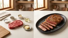 フライパン1つで香ばしくジューシーに：テキサス風ステーキの焼き方