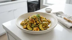 ターメリック香る豆腐チャンプルー：ポロポロ食感に仕上げる炒め方