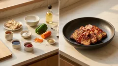 フライパンで手早く:大豆ミートのみりんチャップ(カリッと焼いて甘辛だれを絡める)